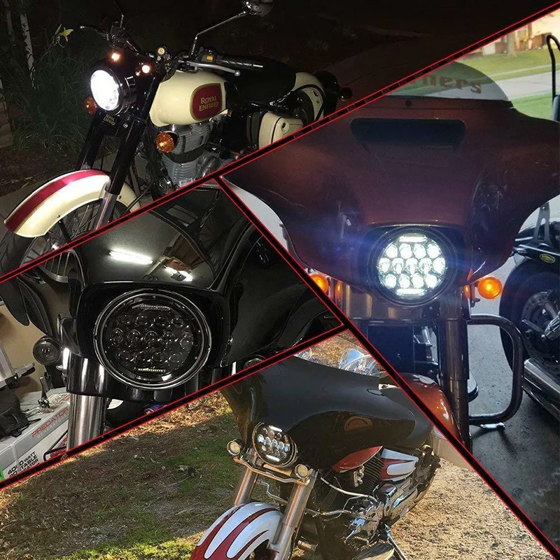 Светодиодная фара 7 дюймов для мотоцикла Harley с 4 1/2 дюйма 5 противотуманные фары