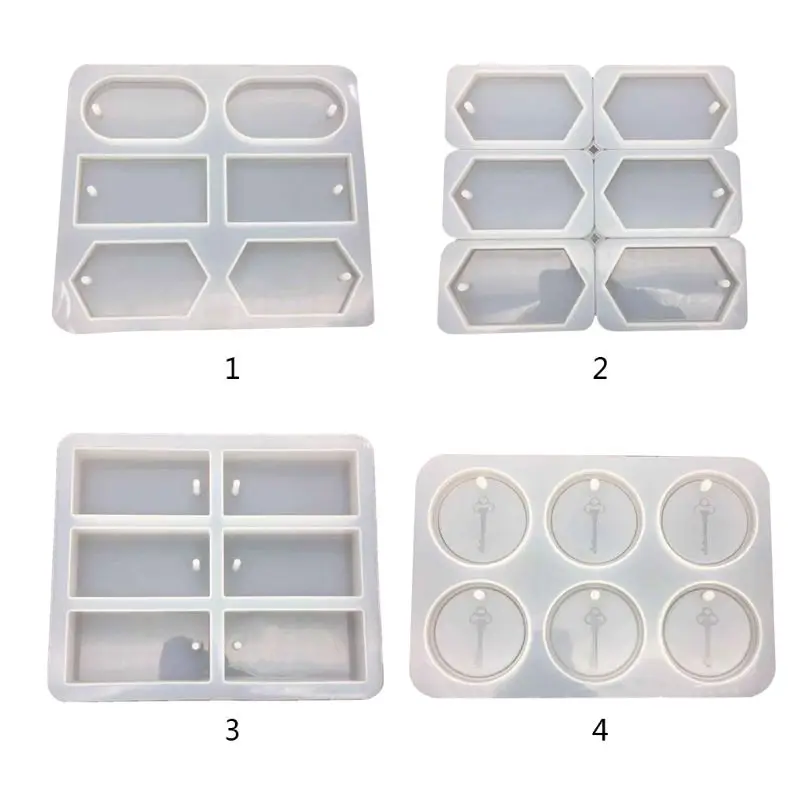 

UV Resin Liquid Silicone Molds Combination Rectangular with Hole Mold DIY Handmade Crafts Wax Piece Pendant Mould