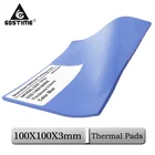 1 шт. Gdstime 100x3 мм, толщина 3 мм, синяя термопрокладка Для ЦПУ, панель радиатора 100x100x3 мм, 0,3 см, охлаждающая проводящая силиконовая термопрокладка