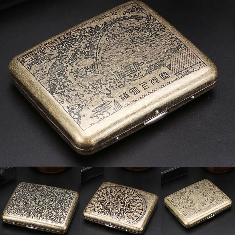 Винтажный металлический чехол для сигареты 20 шт. классический дизайн версия