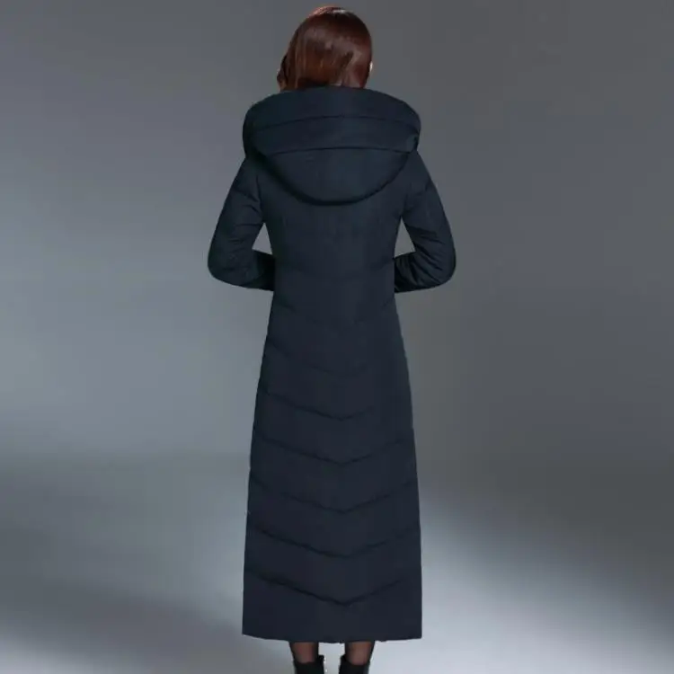 Down Winter 2020 Jacket Female Slim Warm Coat Hooded X-Long Jackets For Women Parka Thick Outerwear manteau femme WYQ813 s | Женская