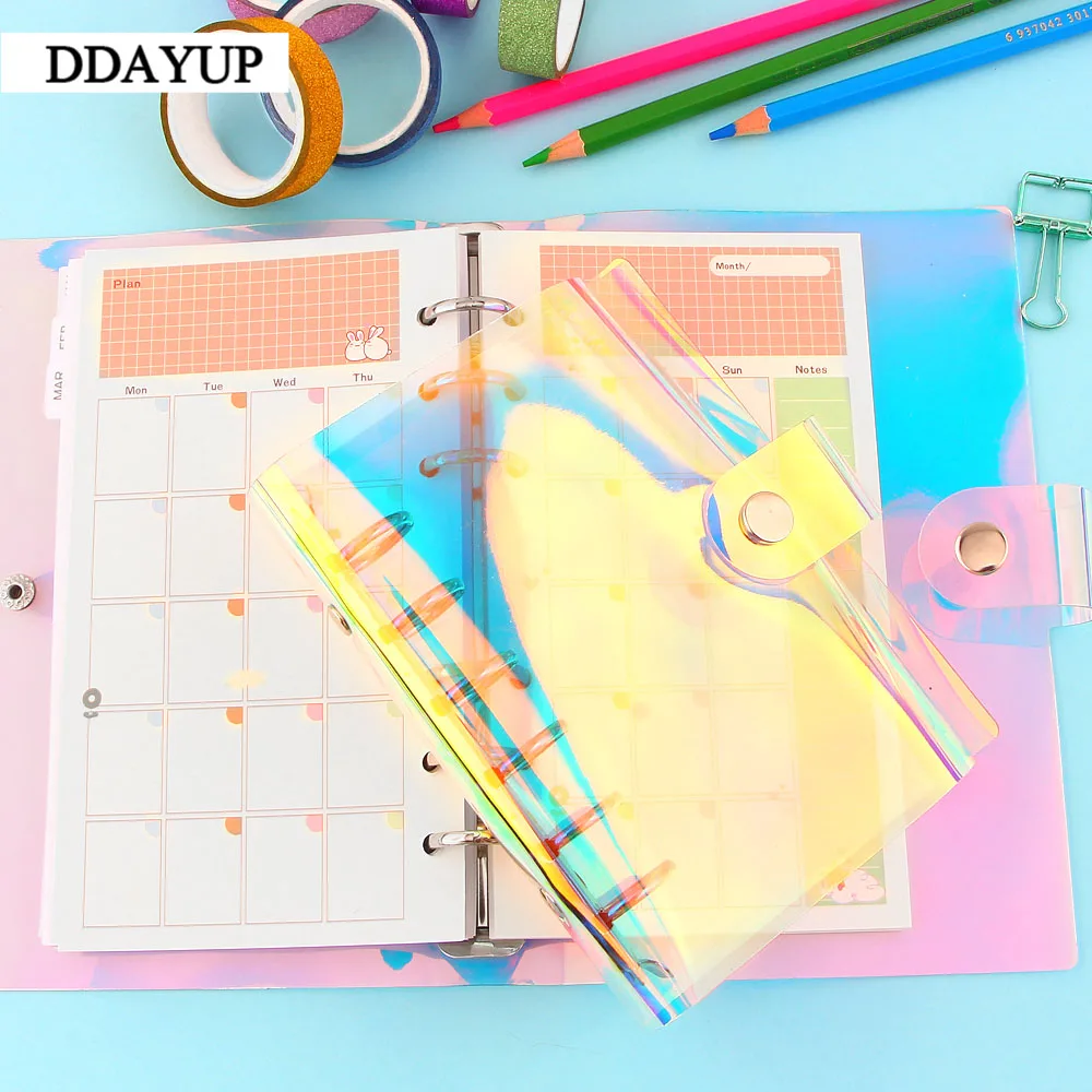 Креативный Радужный лазерный Прозрачный чехол для дневника ноутбука блестящий