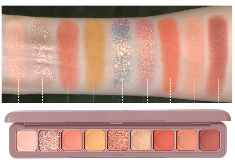 Glitter Eye Shadow Palette Makeup Kit Waterproof 9 Colors Red Nude Matte Pigment Shimmer Colorful Eyeshadow Powder Cosmetics - Цвет: 9color - 01