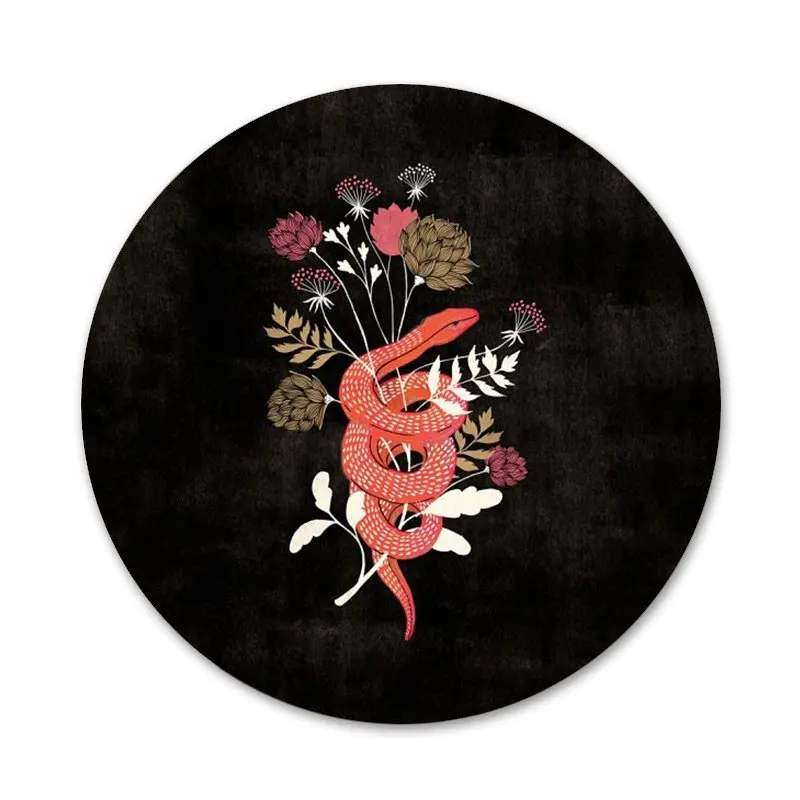 Ручная змея цветок значки металлические для фотографий|Значки| |