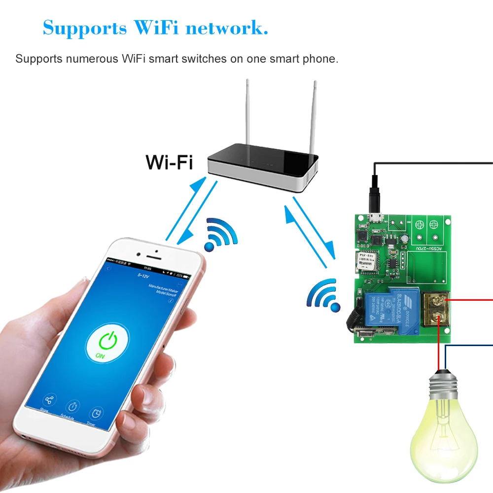 EWeLink AC85 250V 30A переключатель Wi Fi Беспроводной триггерный релейный модуль модули