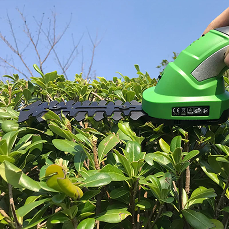 7.2V Handheld 2In1 Electric Trimmer Garden Bonsai Hedge Fence Pruning Shears Household Flower Plant Lawn Grass Mower Power Tool