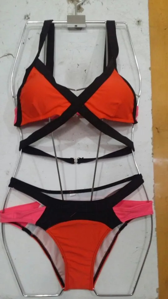 Сексуальный женский бандажный бикини Одноцветный брендовый купальник с