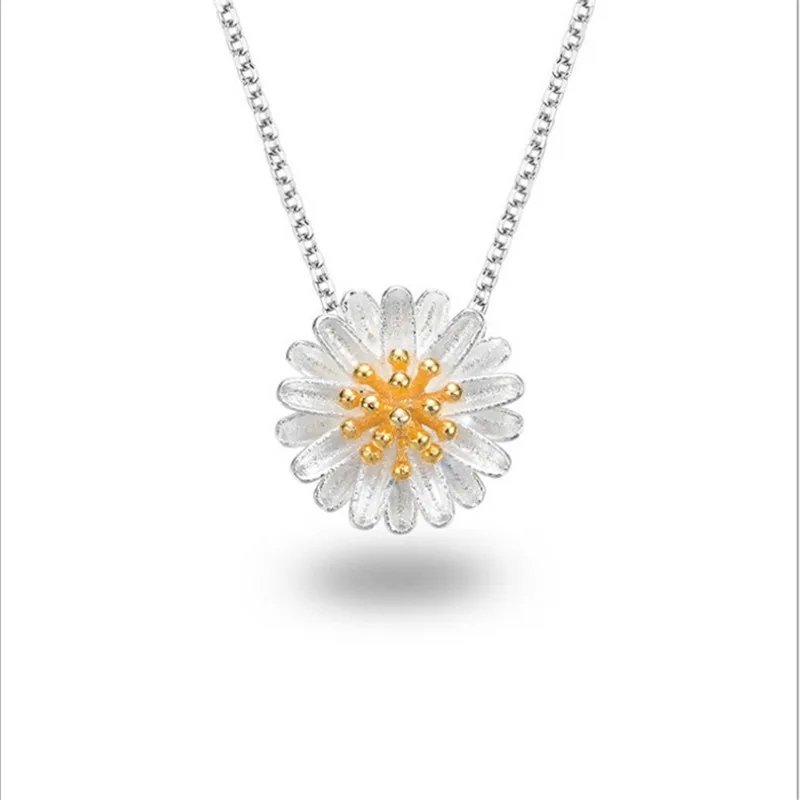 Стильная простая белая металлическая Маргаритка Милая цепочка до ключиц