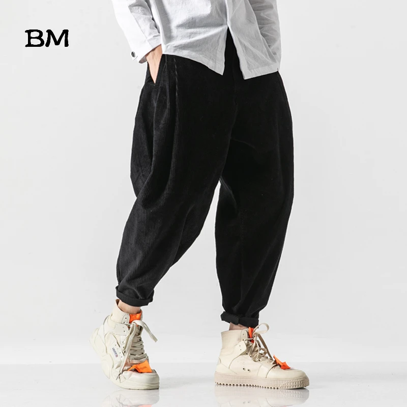 Мужские вельветовые шаровары 2020 осенние штаны в китайском стиле мужские