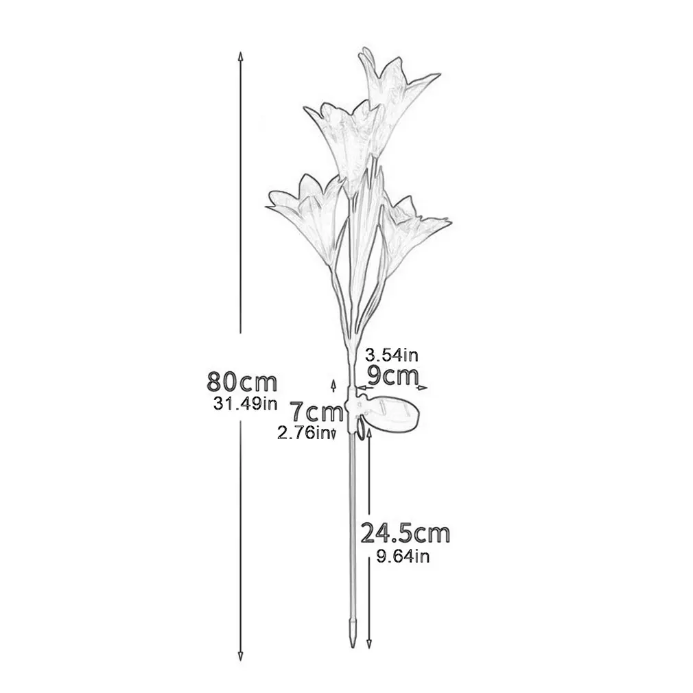 

Lightweight Solar Lily Light Rose Light 4 LED Outdoor Garden Light Artificial Flower Lawn Light