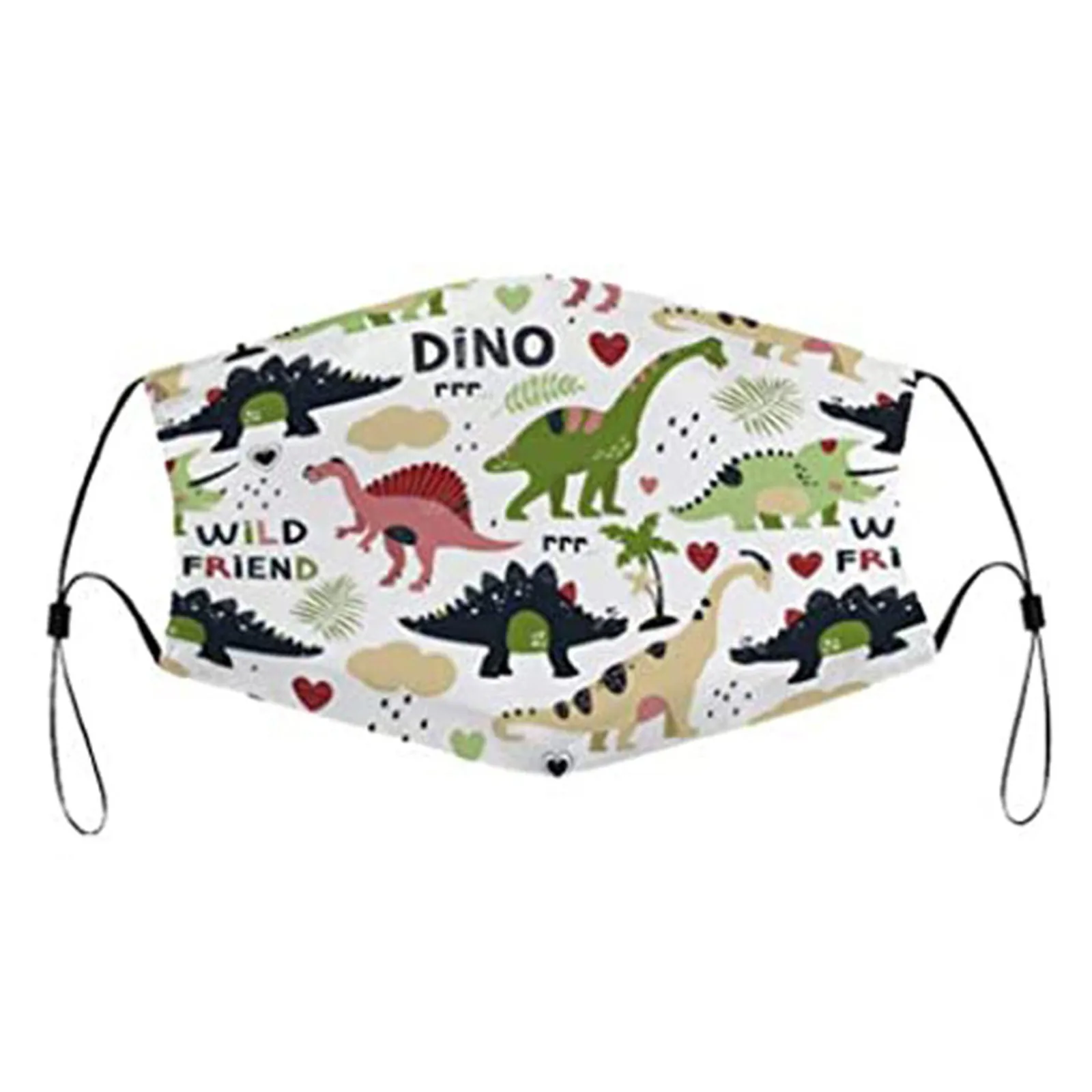 Маска-Динозавр Детская с мультяшным принтом многоразовая регулируемая