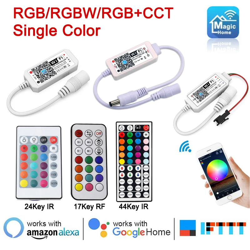 Magic Home 5 в RGB Wifi контроллер 24 В RGBW Bluetooth + CCT светодиодный пиксельный 12 для WS2812B WS2811 5050