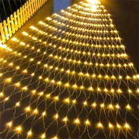 thrisdar 6x4m 672led christmas net light outdoor curtain fairy light wedding mesh light for bush tree garden party holiday decor