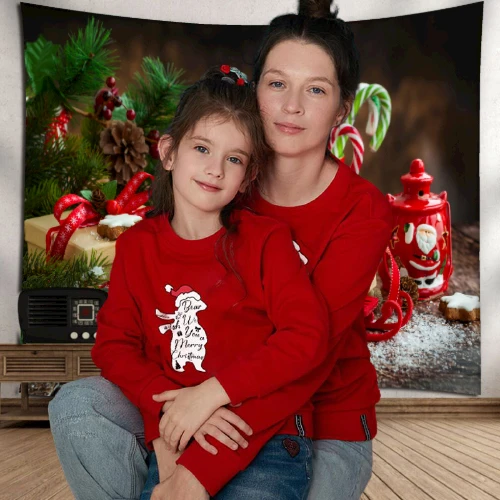 Рождественский костюм семейный сочетающийся свитер одежда для пар отца сына