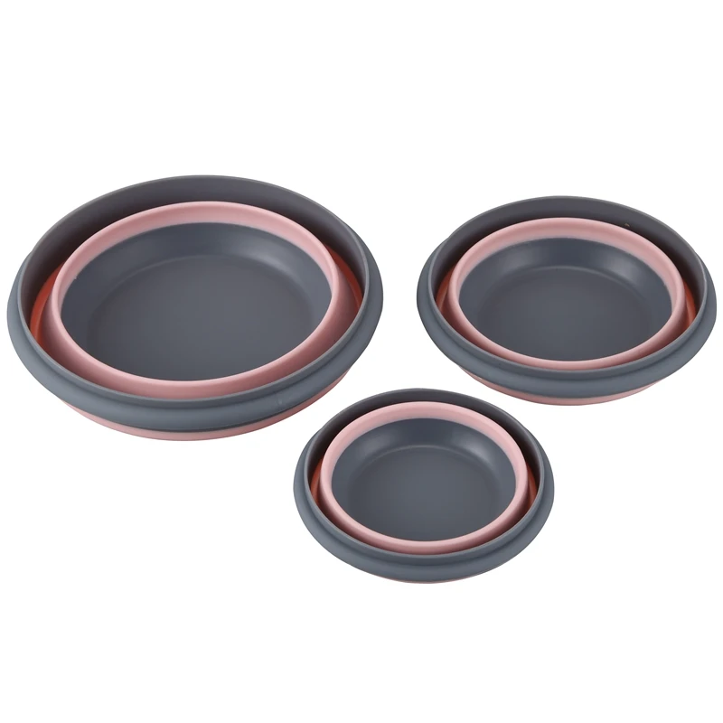 3 шт./компл. наборы чашек Силиконовый складной Ланч-бокс складная миска