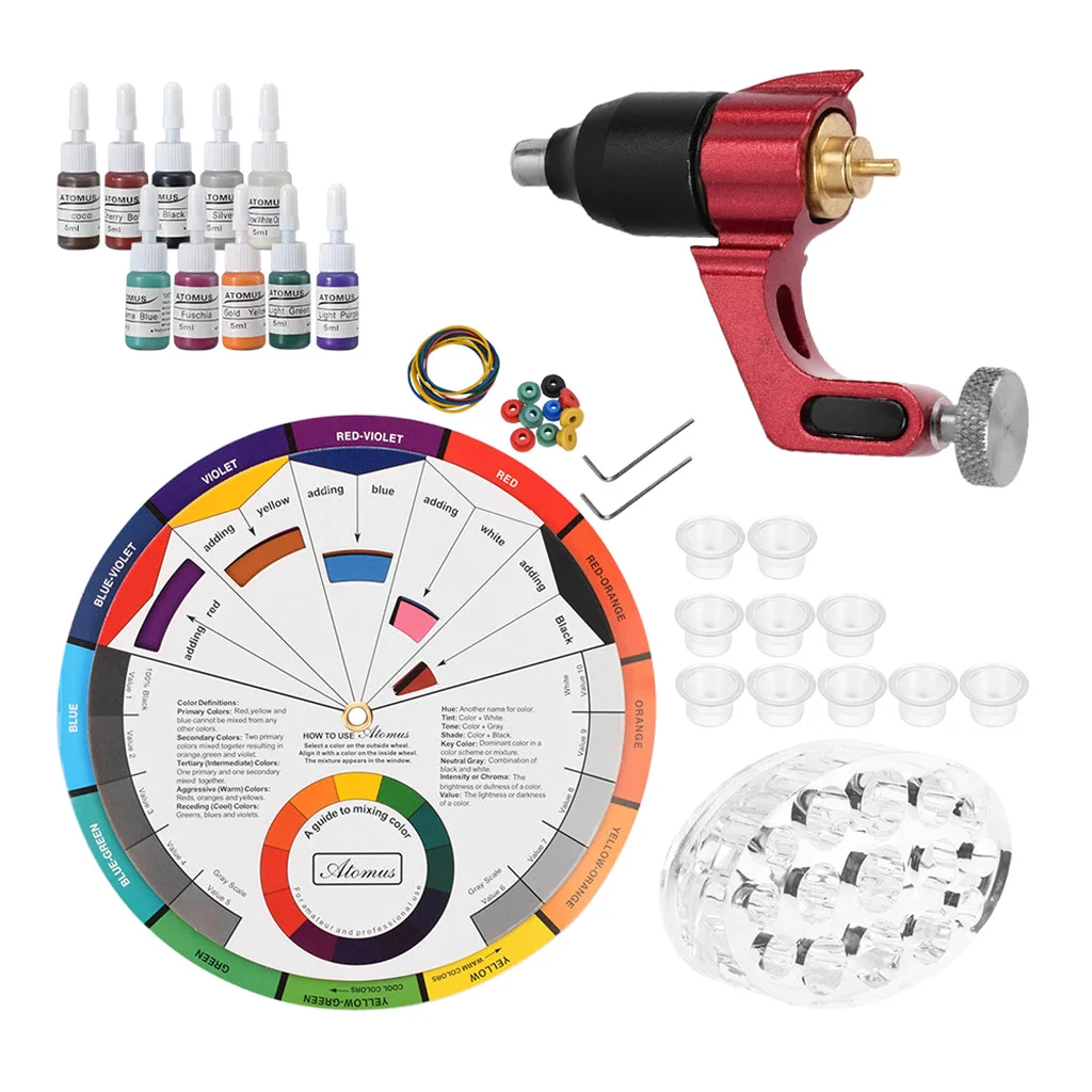 

Professional Rotary Tattoo Machine Supplies for Tattoo Artists and Beginners - Choice of Color