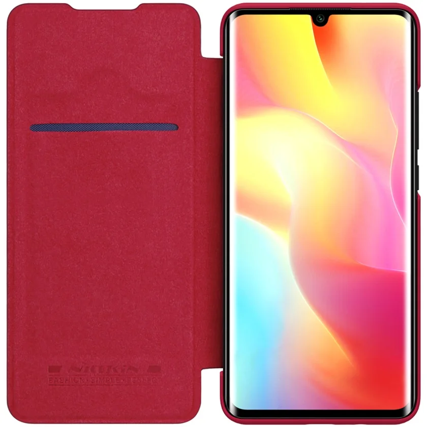 Чехол-книжка Nillkin QIN для Xiaomi Mi Note 10 Lite кожаный чехол-бумажник с кармашком карт