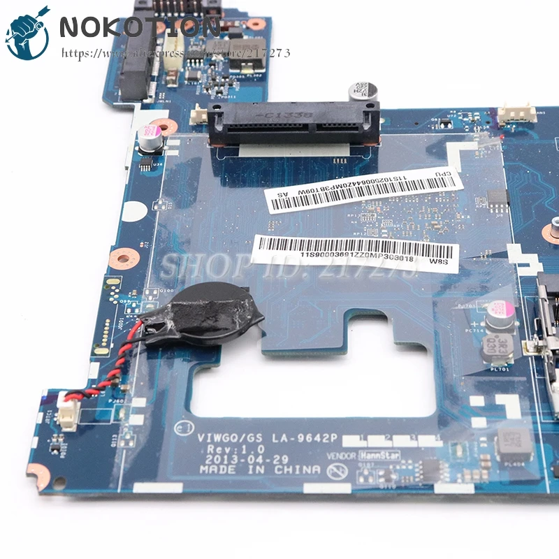 NOKOTION новая материнская плата для ноутбука Lenovo Ideapad G510 11S90003691 VIWGQ /GS LA-9642P UMA DDR3 |