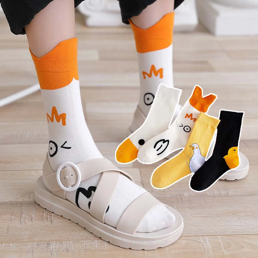 1 пара Творческий Гусь утка головка носки счастливые подарок на праздник милые