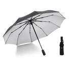 Ветрозащитный двойной женский креативный полностью автоматический складной бизнес-зонт с 10 ребрами, 3 складных ветрозащитных зонта