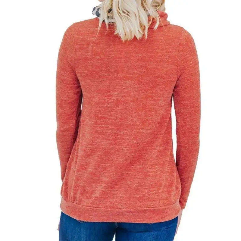 

Womens Long Sleeve Jumper Shirts Sweater Leopard Pocket Pullover Tops Sweatshirt