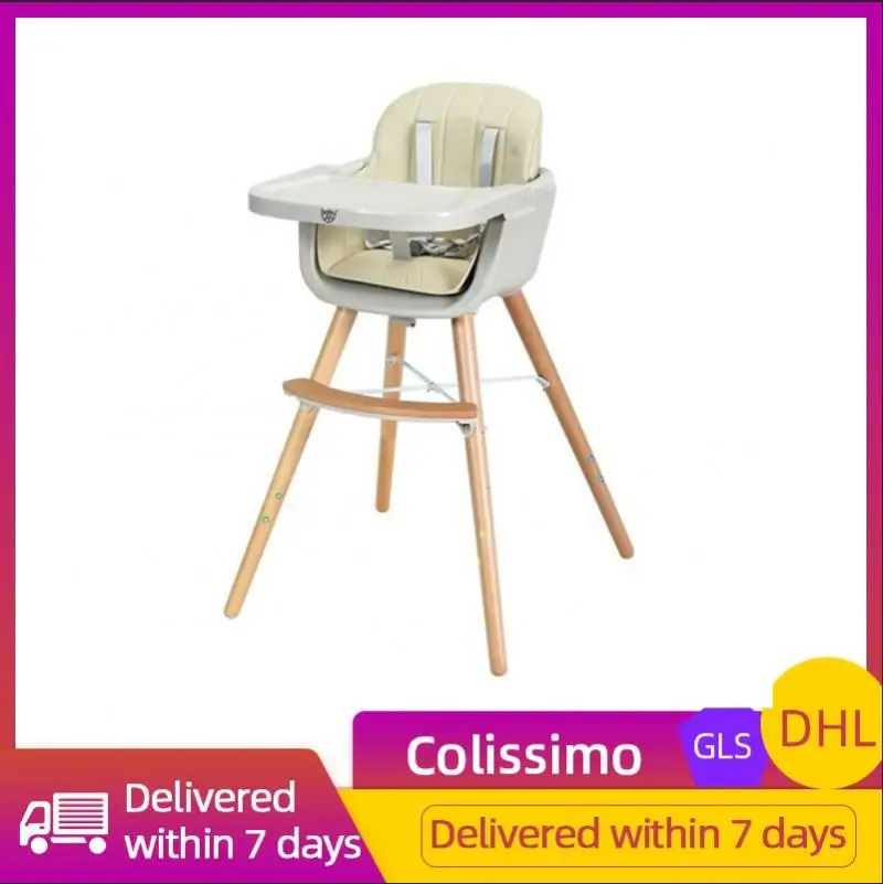 

Hot Sale Baby Dining Chair Multi-function Adjustable Wooden Children's Table Baby Eating Chair Solid Wood Kids High Chair HWC