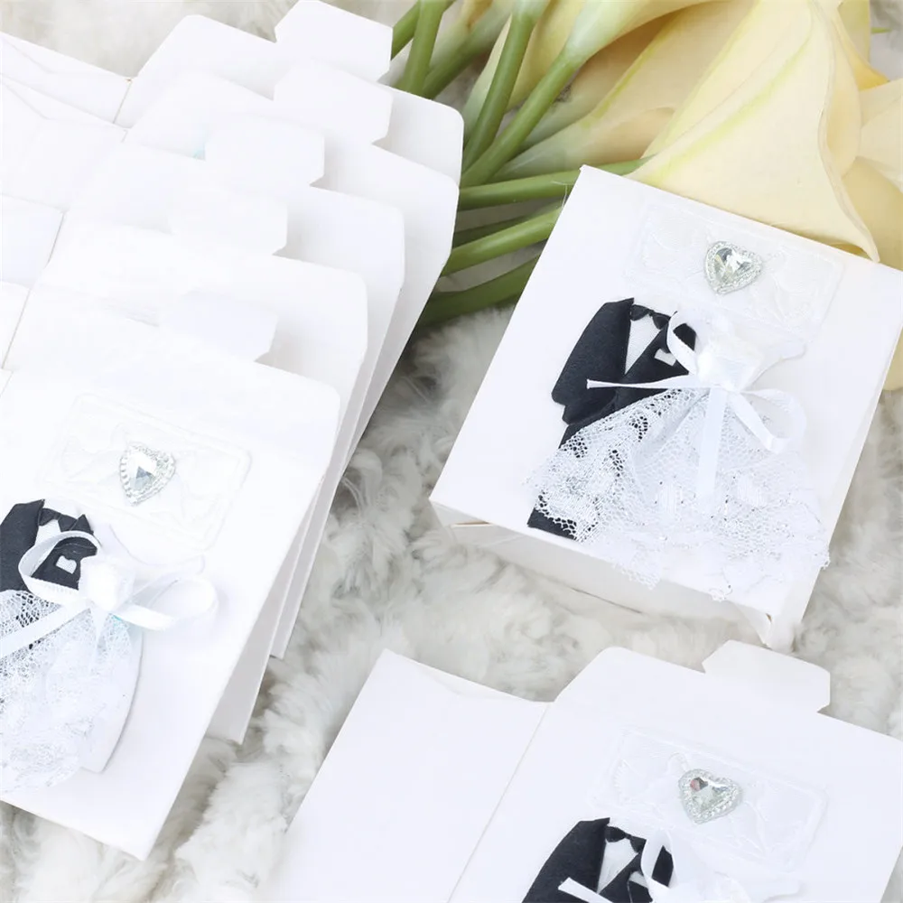 12 шт. черно-белая бронзовая Сумочка для конфет Мерси французские сувениры на