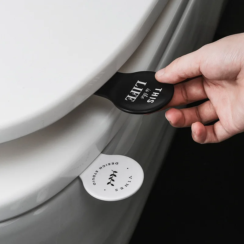 

Adhesive Toilet Lid Lift Handle Sticker Cover Lifter Portable Lift Sanitary Closestool Nordic Handles For Bathroom Tools