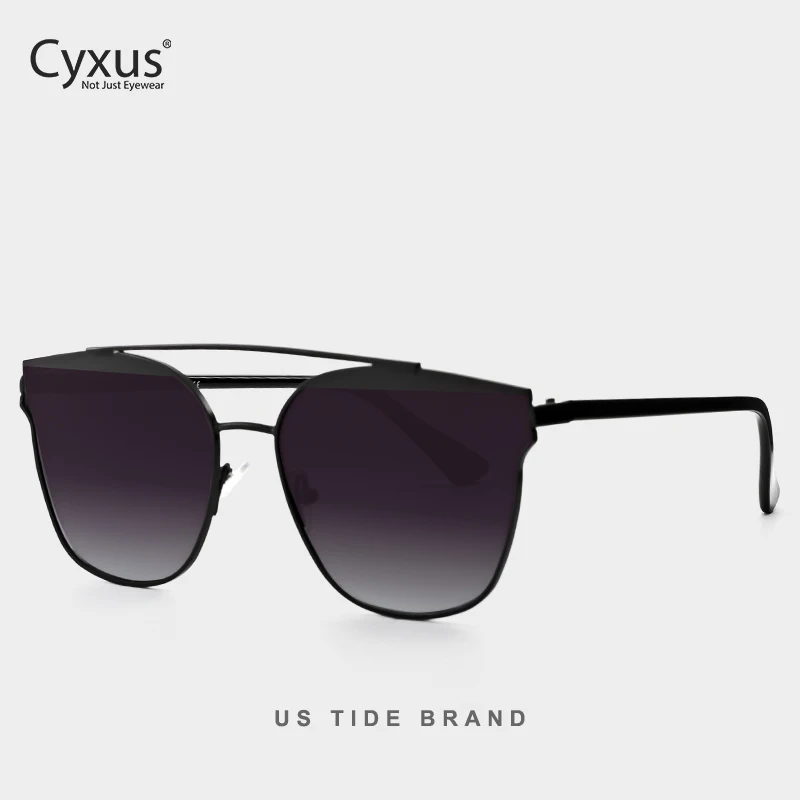 Женские солнцезащитные очки Cyxus Cateye с зеркальными плоскими линзами уличная мода