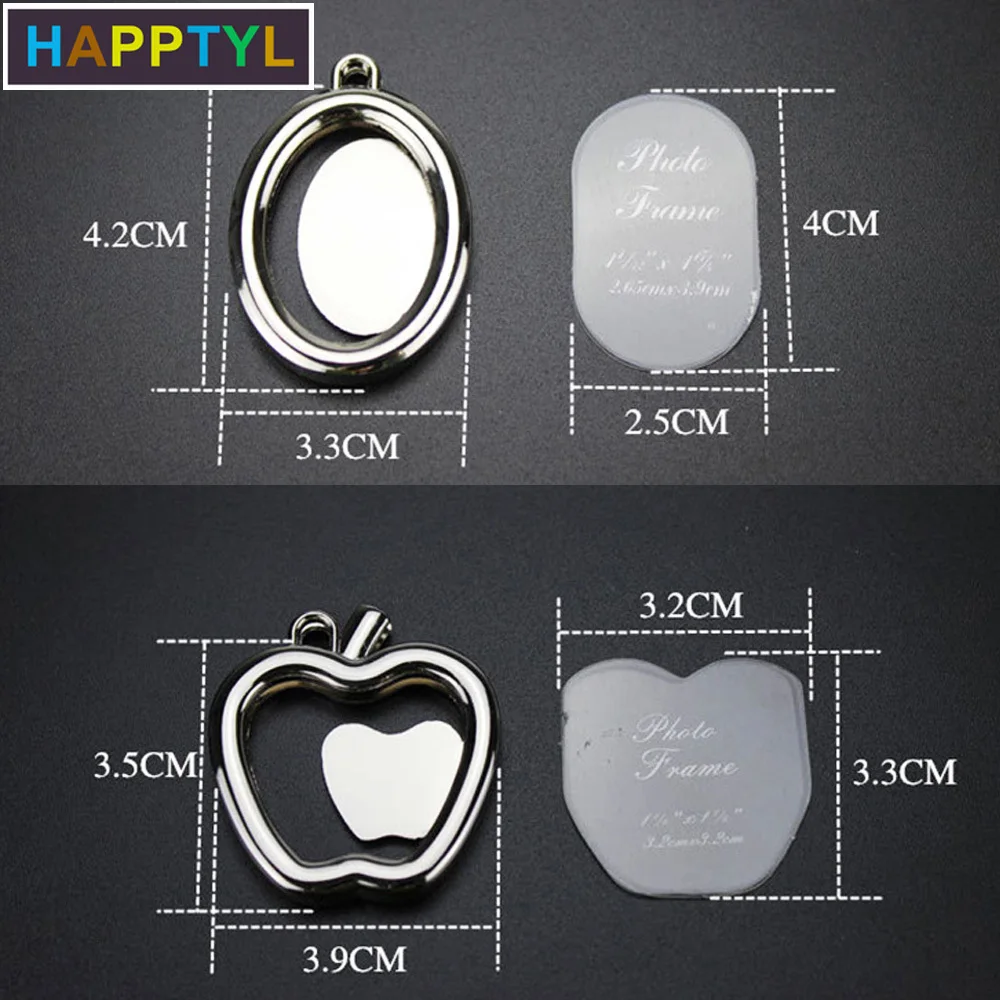 HAPPTYL 1 шт. фоторамка брелок из сплава Вставка Lovers Logo домашний декор для девушки