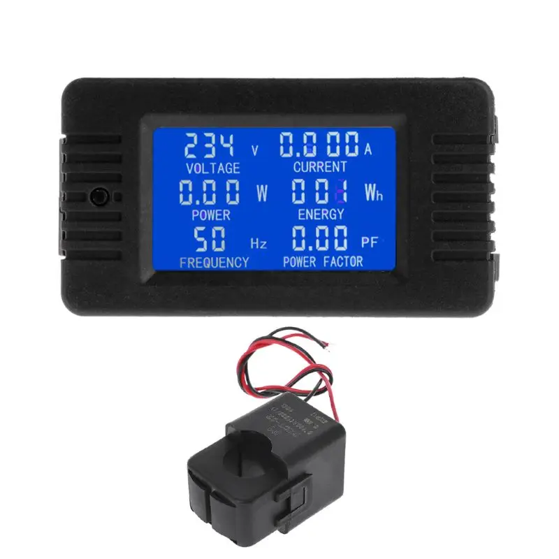 

AC 100A 6in1 Digital Power Energy Monitor Voltage Current KWh Watt Meter AC 80~260V 110V 220V with Split CT
