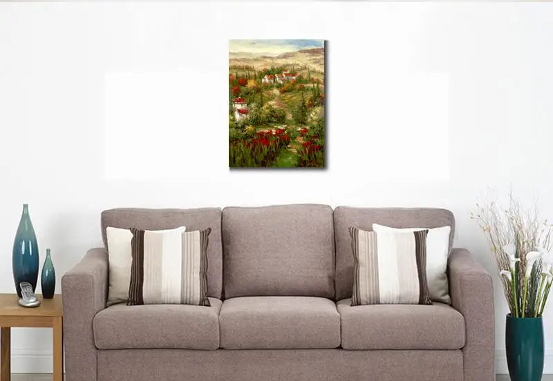 Итальянская деревня Масляные картины на холсте средиземноморские пейзажи