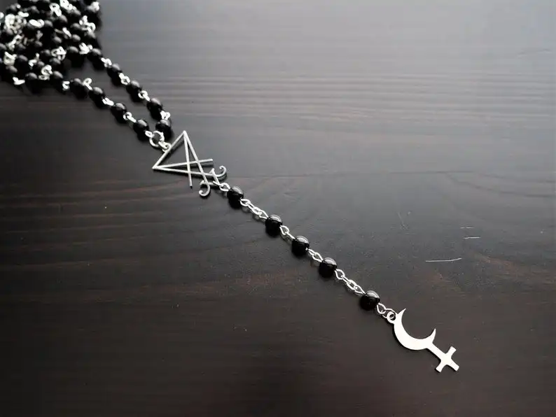 Сатана/Люцифер цепочка с розам Lilith альтернатива готика минимализм ведьма черный