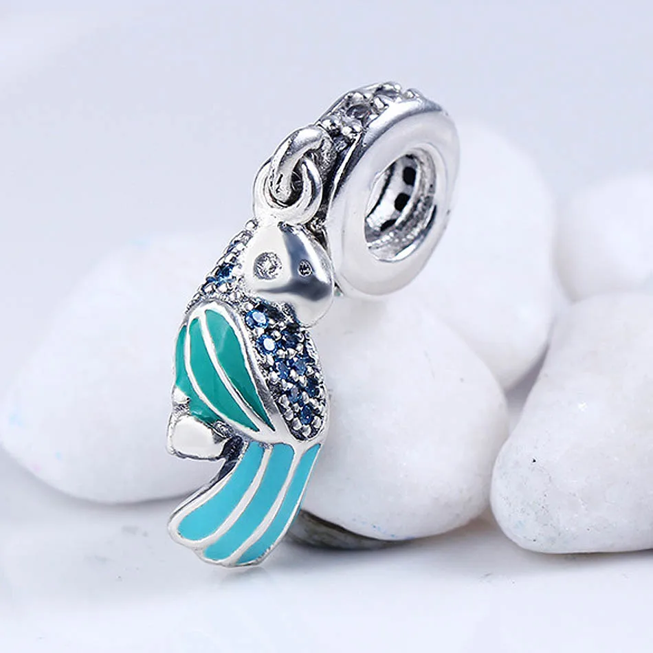 Оригинальный эмалированный Тропический попугай с хрустальными подвесками