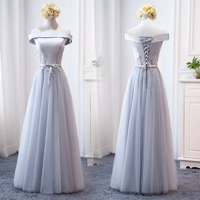 MNZ-9858Z# платье подружки невесты новые зимние рождественские платья средней длины с длинными рукавами г. Бледно-лиловый на шнуровке для девочек - Цвет: 811E