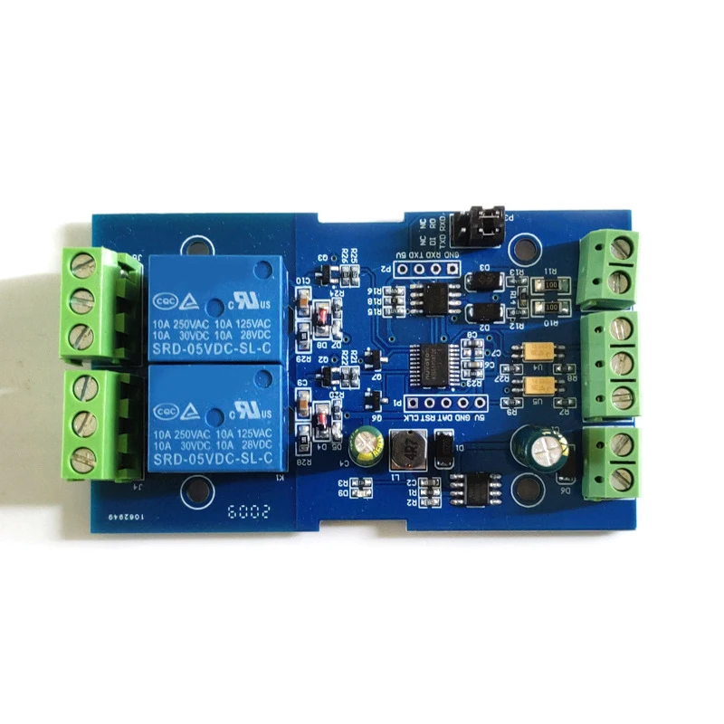 Для Modbus RTU 2 канала 12 В релейная Выходная плата модуль переключатель вход RS485 / TTL UART
