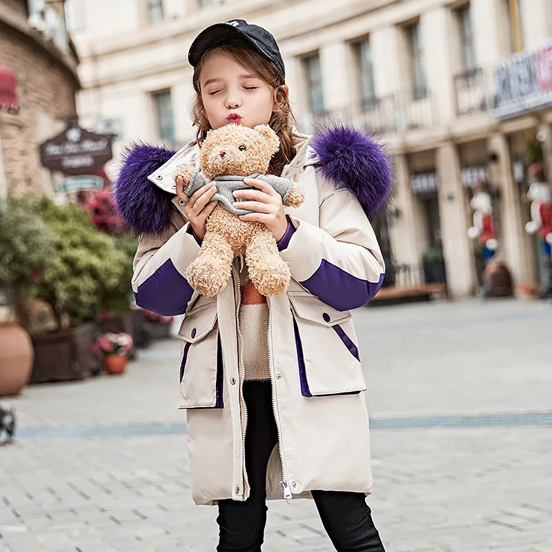 Девушки Дети Детский пуховик и переснованные ленты Корейская версия Новинка