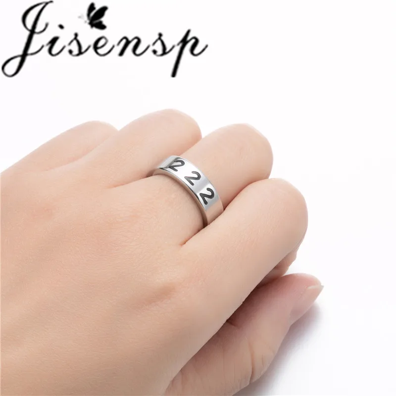 Минималистичное кольцо Jisensp с номером ангела для женщин ювелирное изделие на