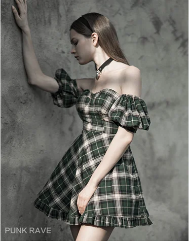 Женское винтажное платье-топ в стиле панк с открытыми плечами