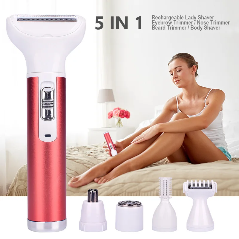

5-In-1 Ladies Electric Shaver Multifunction Hair Trimmer Small Portable Home-use Eyebrow Knife Shaving For Body Trimming Device