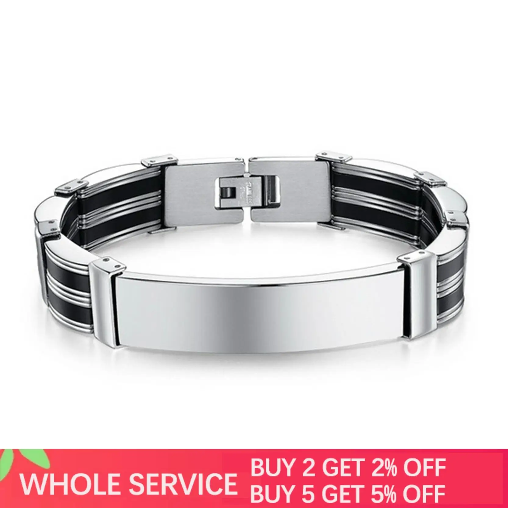 Jiayiqi мужской браслет из нержавеющей стали черный и серебряный цвет браслеты на