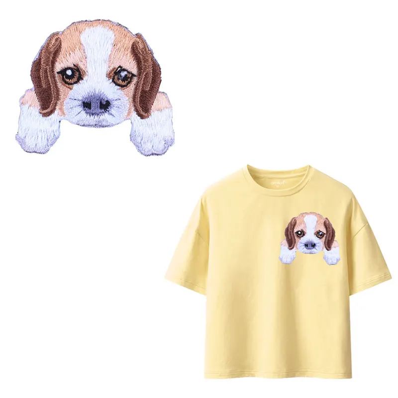 Симпатичные нашивки с животными собаками львом термоклейкие для одежды нашивка