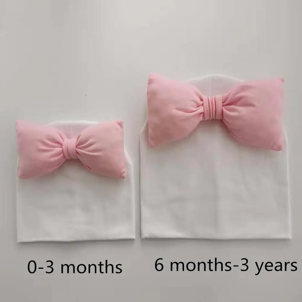 sweet Toddler infant Kids newborn hat leopard baby cotton big large bow tie caps beanie for girls Butterfly Knot Melamed | Детская