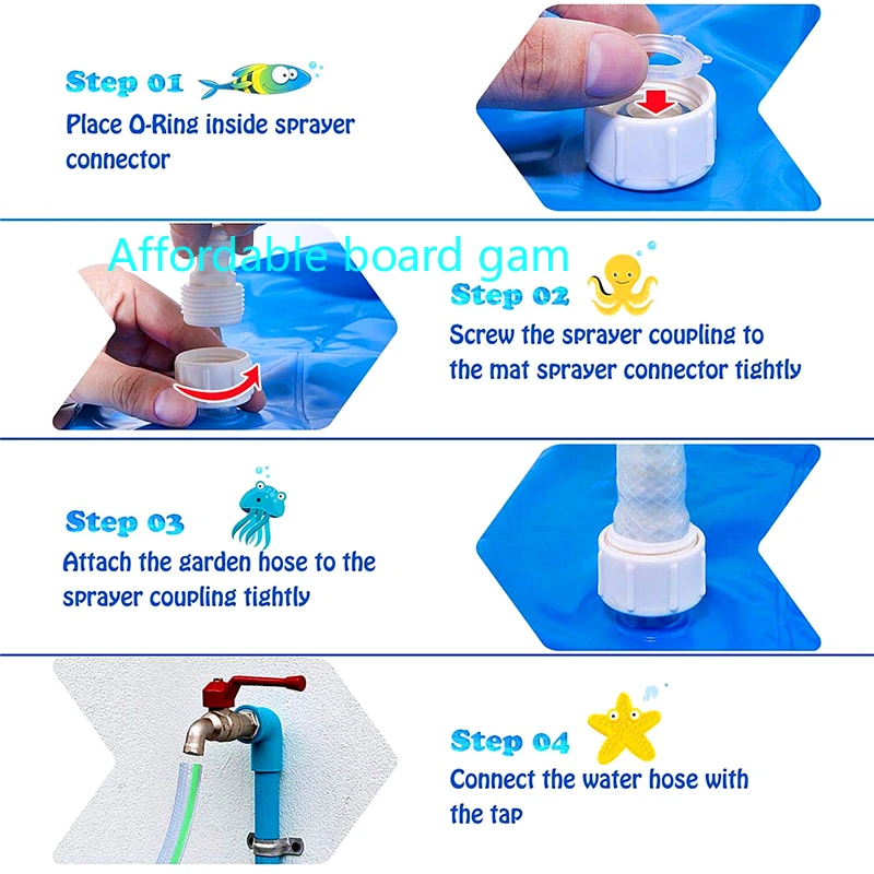 

170 cm Inflatable Spray Water Cushion Summer Kids Play Water Mat Lawn Games Pad Sprinkler Play Toys Outdoor Tub Swiming Pool Toy