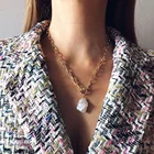 Ожерелье KMVEXO женское, нестандартное, круглое, в готическом стиле, барокко, чокер с жемчугом подвеской
