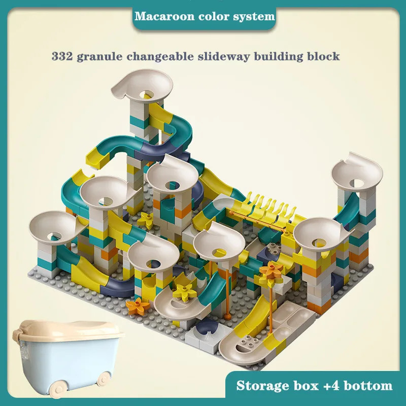 

83-332PCS large-size variety of educational large particles macaroon slider funnel DIY gift children's building blocks toys