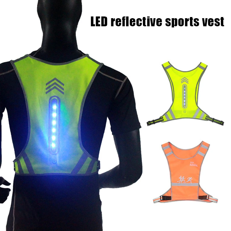Wholesale LED Wireless Vest Reflective USB Charging Glowing Vest for Outdoor Cycling Sports Night Running NOV99