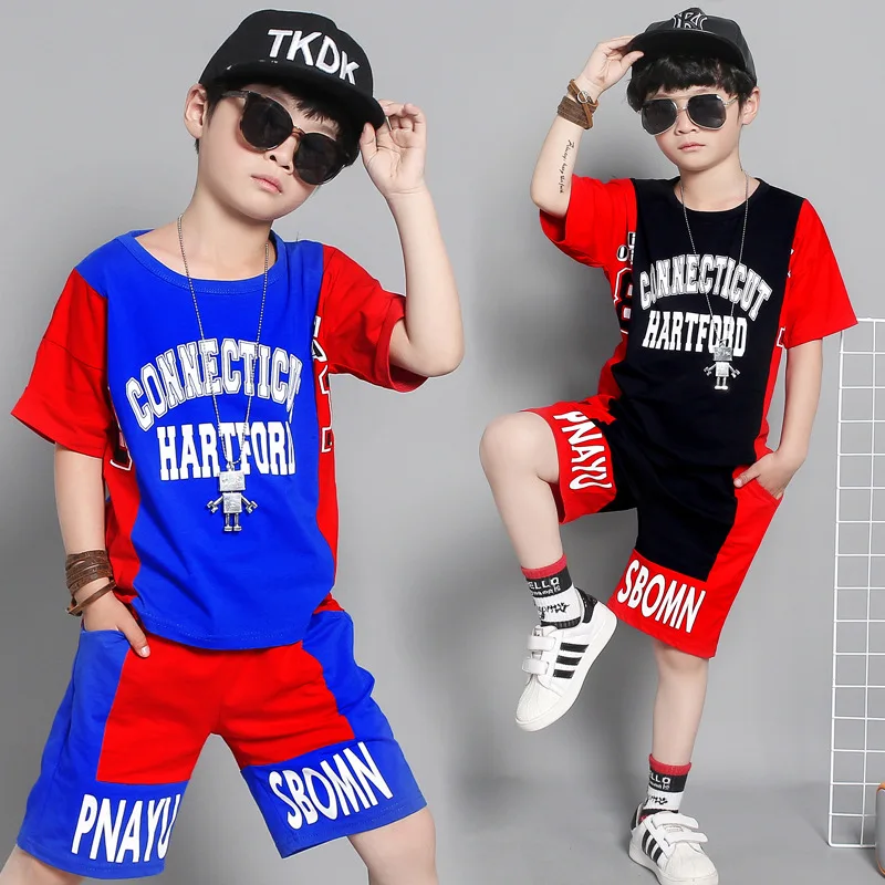 2019 г. Комплекты одежды для маленьких мальчиков детские спортивные костюмы Летний