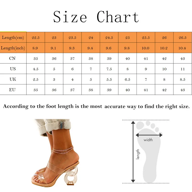 

2021 New Fashion Summer Sandals PVC Crystal Open Toed High Heels Women Transparent Heel Sandals Slippers Pumps Big Size 41 42 43