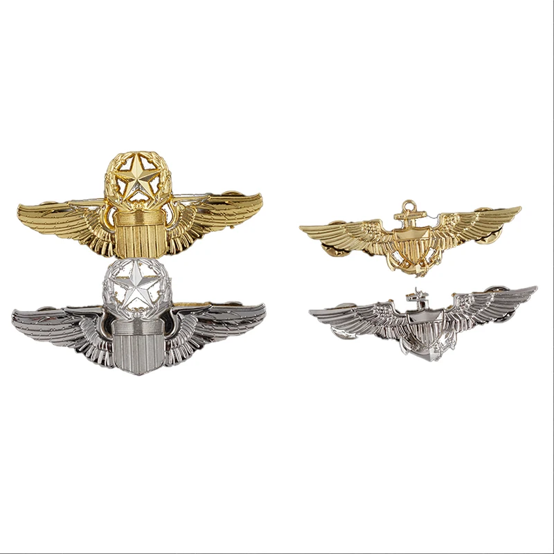 

US Wings Military Command Master Aviator Metal Wings Badge Pin Brooch